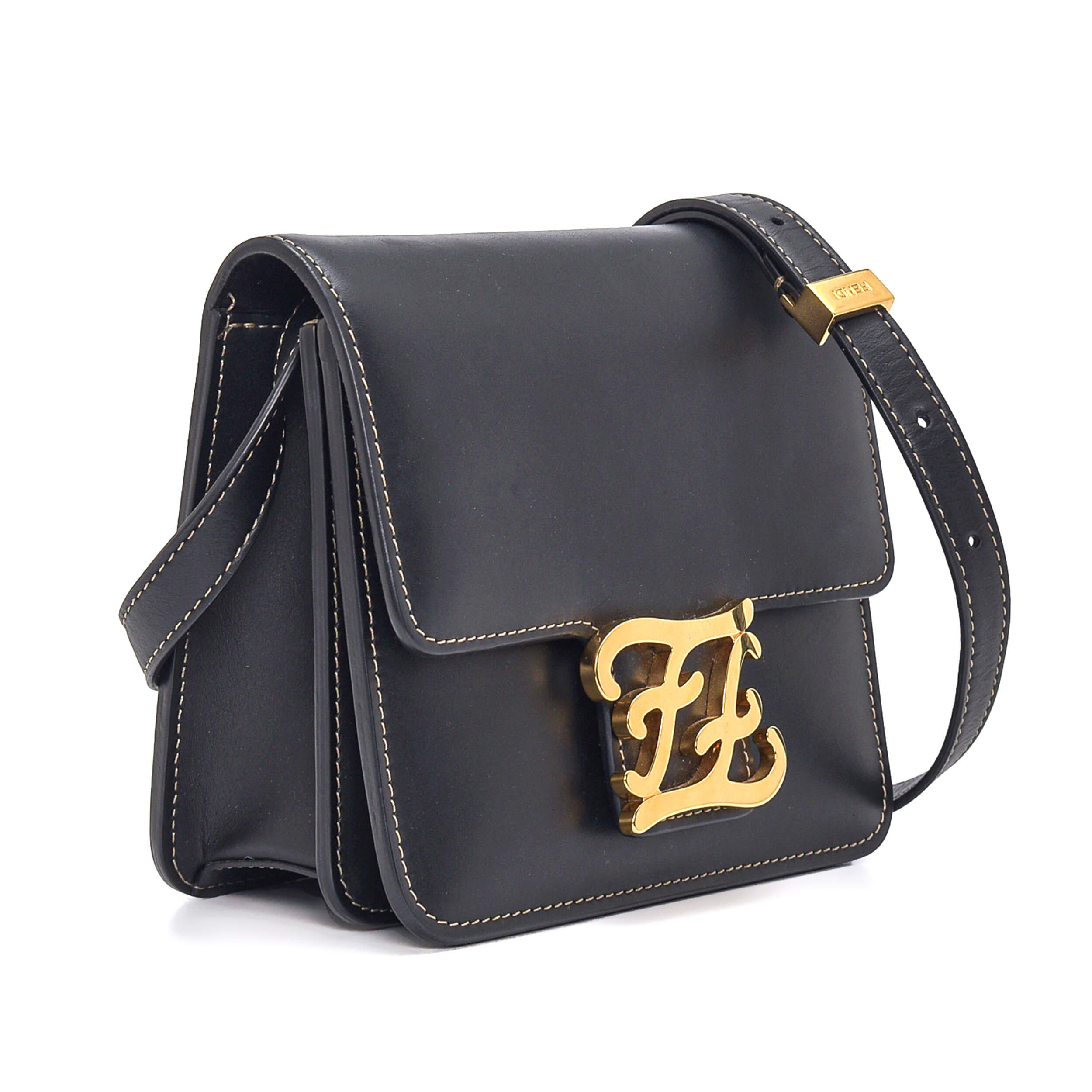 Fendi - Black Leather Box Bag